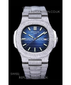 Patek Philippe Super Clone Nautilus 5711/1A Diamonds Paved Edition Blue Dial
