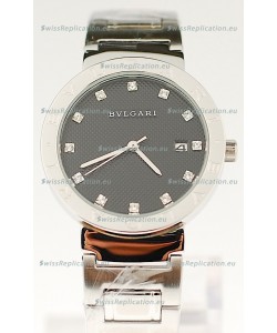 Bvlgari Quartz Japanese Silver Watch in Black Dial