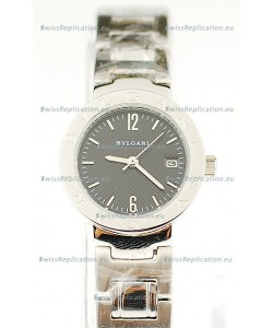 Bvlgari Quartz Japanese Steel Watch in Black Dial