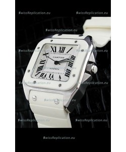 Cartier Santos Swiss Replica Watch in White Dial