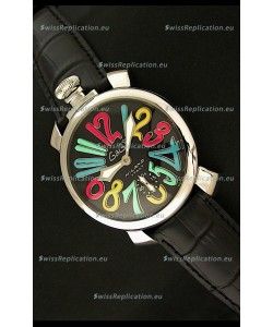 Gaga Milano Italy Japanese Replica Watch in Full Black