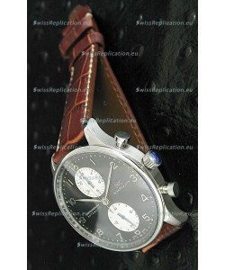 IWC Portuguese Chronograph Swiss Replica Watch in Black Dial