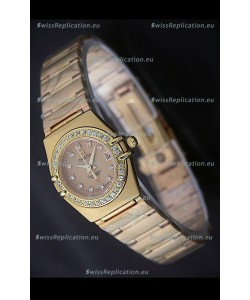 Omega Full Gold Diamonds Constellation Japanese Watch