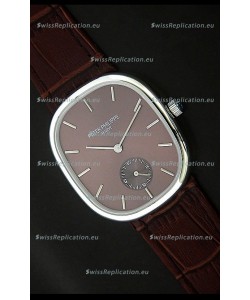 Patek Philippe Mens Golden Elipse Japanese Watch in Brown Dial
