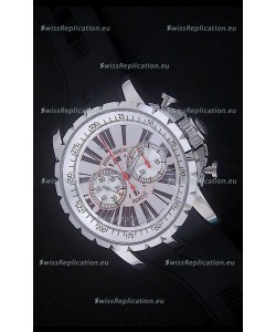 Roger Dubius Excalibur Chronoexcel Swiss Watch in White Dial