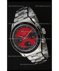 Rolex Daytona Cosmograph Swiss Replica Stainless Steel Watch in Red Dial