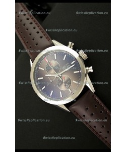Tag Heuer Carrera Quartz Japanese Replica Watch in Brown Strap