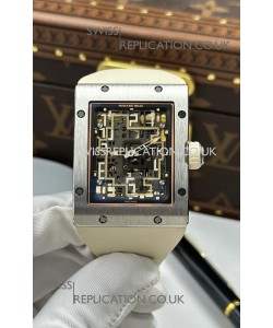 Richard Mille 16-02 Titanium Extra-Flat White Rubber Super Clone Watch 