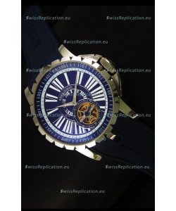 Roger Dubuis Excalibur Tourbillon Watch Japanese Movement - Blue Dial