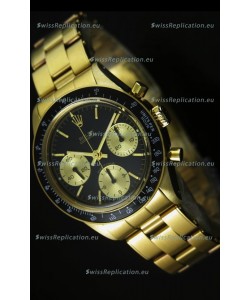 Rolex Daytona 6263 Cosmograph Black Dial in Gold Case