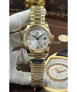 Rolex Day Date 228238 Yellow Gold Steel Roman Dial Super Clone Watch 