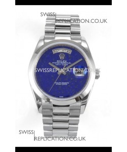 Rolex Day Date Stainless Steel Blue Lapis Dial 36MM Swiss Replica Watch 