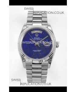 Rolex Day Date Stainless Steel Blue Lapis Dial 36MM Swiss Replica Watch 
