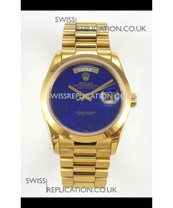 Rolex Day Date Yellow Gold Blue Lapis Dial 36MM Swiss Replica Watch 