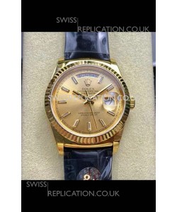 Rolex Day Date 128238 Yellow Gold in Gold Crystal Dial Super Clone Watch 
