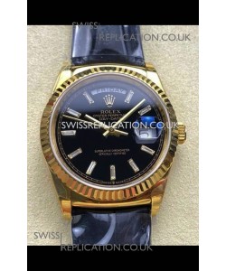Rolex Day Date 128238 Yellow Gold Black Crystal Dial Super Clone Watch 