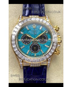 Rolex Daytona 126518LN Yellow Gold Turquoise Dial FREE SPRUNG MVMT Super Clone Watch 