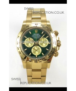 Rolex Daytona 126508 Yellow Gold Green Dial FREE SPRUNG Super Clone Watch 