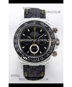 Rolex Daytona DiW White Carbon Black Dial Super Clone Watch 