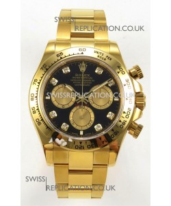 Rolex Daytona 126508 Yellow Gold Black Dial FREE SPRUNG MVMT Super Clone Watch 