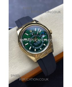 Rolex Sky-Dweller REF# 336238 Green Dial Rubber Strap Super Clone Watch 