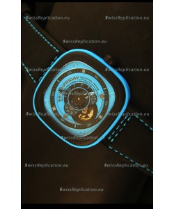 SevenFriday P-32 Black and Blue with Original Miyota 82S7 Movement - 1:1 Mirror Quality