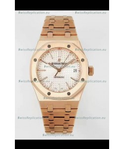 Audemars Piguet Royal Oak 37MM White Dial Rose Gold Watch in 3120 Movement - 1:1 Mirror Replica