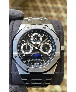 Audemars Piguet Royal Oak Perpetual Calendar Swiss Replica 904L Steel in Black Dial 