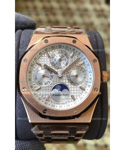 Audemars Piguet Royal Oak Perpetual Calendar Swiss Replica 904L Steel in Rose Gold Casing