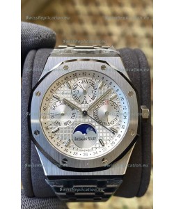 Audemars Piguet Royal Oak Perpetual Calendar Swiss Replica 904L Steel in Steel White Dial 