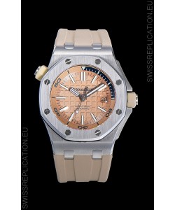 Audemars Piguet Royal Oak Diver Swiss Replica Light Pink Dial 1:1 Quality 3120 Movement 904L Steel 