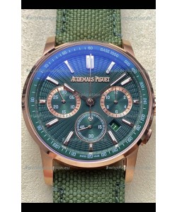 Audemars Piguet CODE 11.59 Chronograph Swiss Replica Watch in Rose Gold Casing Green Dial 