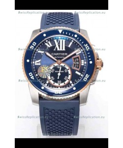 Calibre De Cartier Watch 42MM Blue Dial Steel Case - 1:1 Mirror Replica Watch