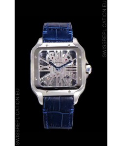 Cartier Santos DUMONT Skeleton Watch in Stainless Steel Swiss Watch 