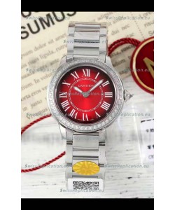Cartier Ronde Must 29MM Swiss Quartz Red Dial 1:1 Mirror Swiss Replica Watch 