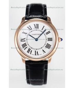 Ronde Louis Cartier Super Clone 36MM Rose Gold Watch in Swiss Quartz Movement
