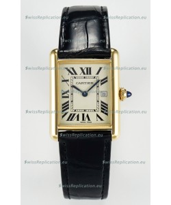 Tank Must Cartier Super Clone Edition 33.7 Watch in Yellow Gold Casing 