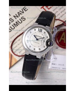 Ballon De Cartier Swiss Automatic White Dial Mirror Quality 33MM in Stainless Steel 