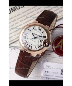 Ballon De Cartier Swiss Automatic 1:1 Mirror Quality 33MM in Rose Gold Plating