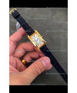 Cartier Tank Americaine Ladies Swiss Quartz Watch 1:1 Mirror Replica Yellow Gold Casing