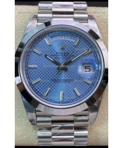 Rolex Day Date Presidential M228206-0004 904L Steel 40MM - Light Blue Dial 1:1 Mirror Quality Watch