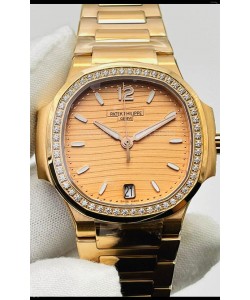 Patek Philippe Nautilus 7118/1200R-010 35MM 1:1 Mirror Swiss Replica Watch in Rose Gold