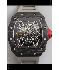 Richard Mille RM35-02 Rafael Nadal Forged Carbon Case with Grey Strap - 1:1 Super Swiss Quality
