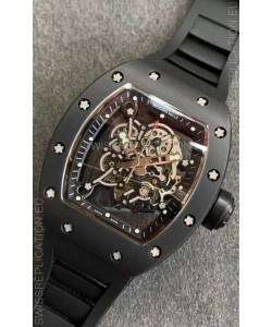 Richard Mille RM055 Ceramic Casing 1:1 Mirror Replica Watch in Black Strap 