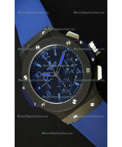 Hublot Big Bang All Black PVD Blue Swiss Replica Watch 1:1 Mirror Replica 