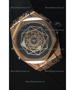Hublot Big Bang Sang Bleu 45MM Rose Gold Swiss Replica Watch 