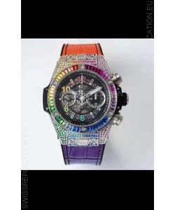 Hublot Big Bang UNICO Stainless Steel Rainbow Swiss 1:1 Mirror Replica Watch