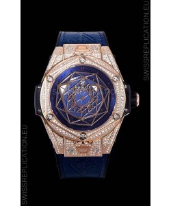 Hublot Big Bang One Click Sang Bleu 1:1 Mirror Replica in Rose Gold Casing 45MM - Blue Dial