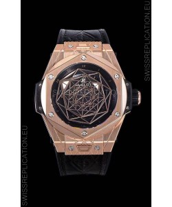 Hublot Big Bang One Click Sang Bleu 1:1 Mirror Replica in Rose Gold Casing 45MM - Black Dial