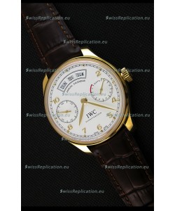 IWC Portugieser Annual Calender White Dial Yellow Gold IW503502 1:1 Mirror Replica 
